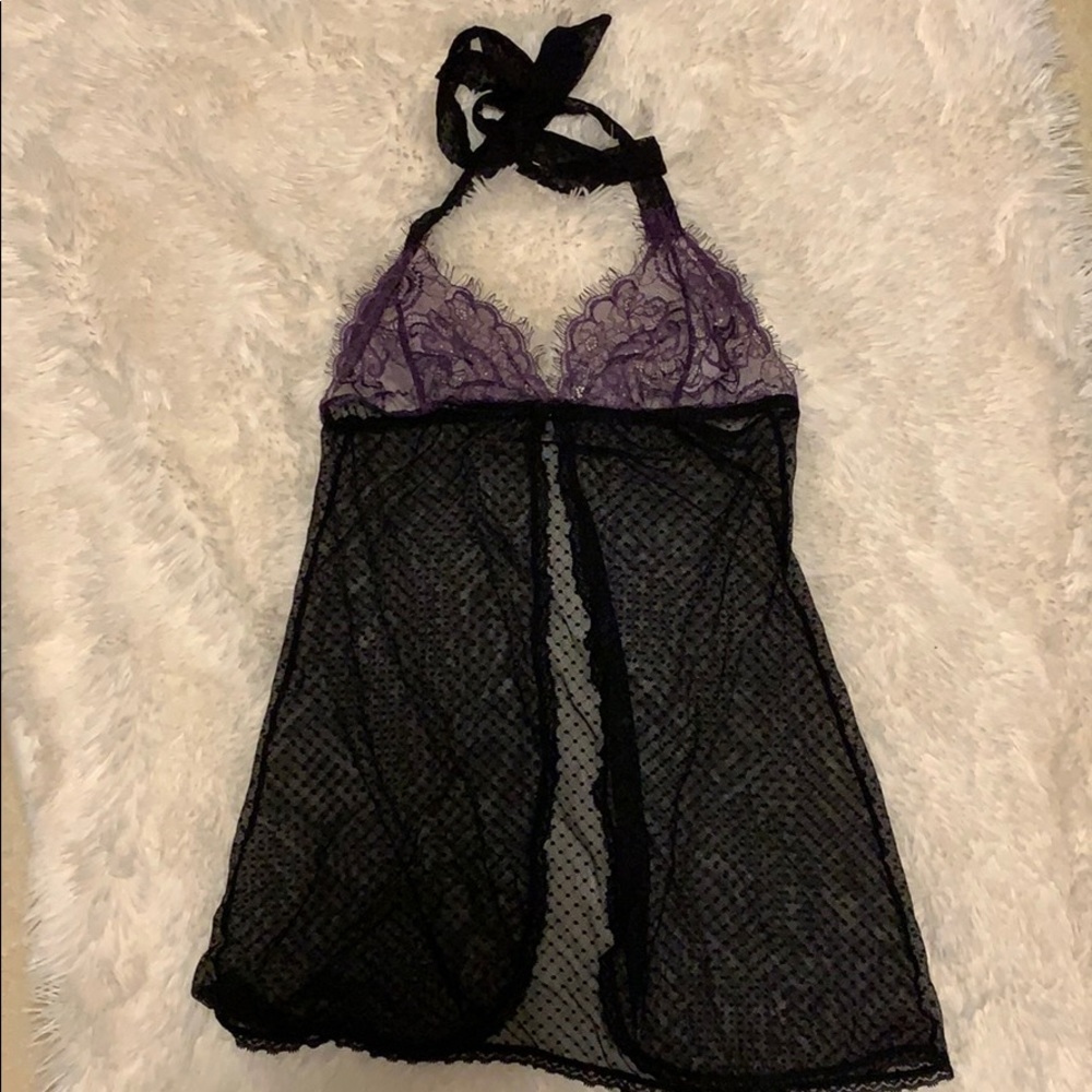 Fredericks Lingerie Black and Purple Lingerie